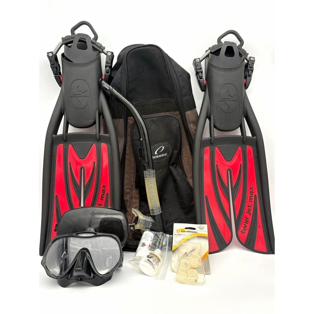 ScubaPro Twin Jet Max Fins S Atomic Aquatics Mask Sherwood Snorkel Oceanic Bag
